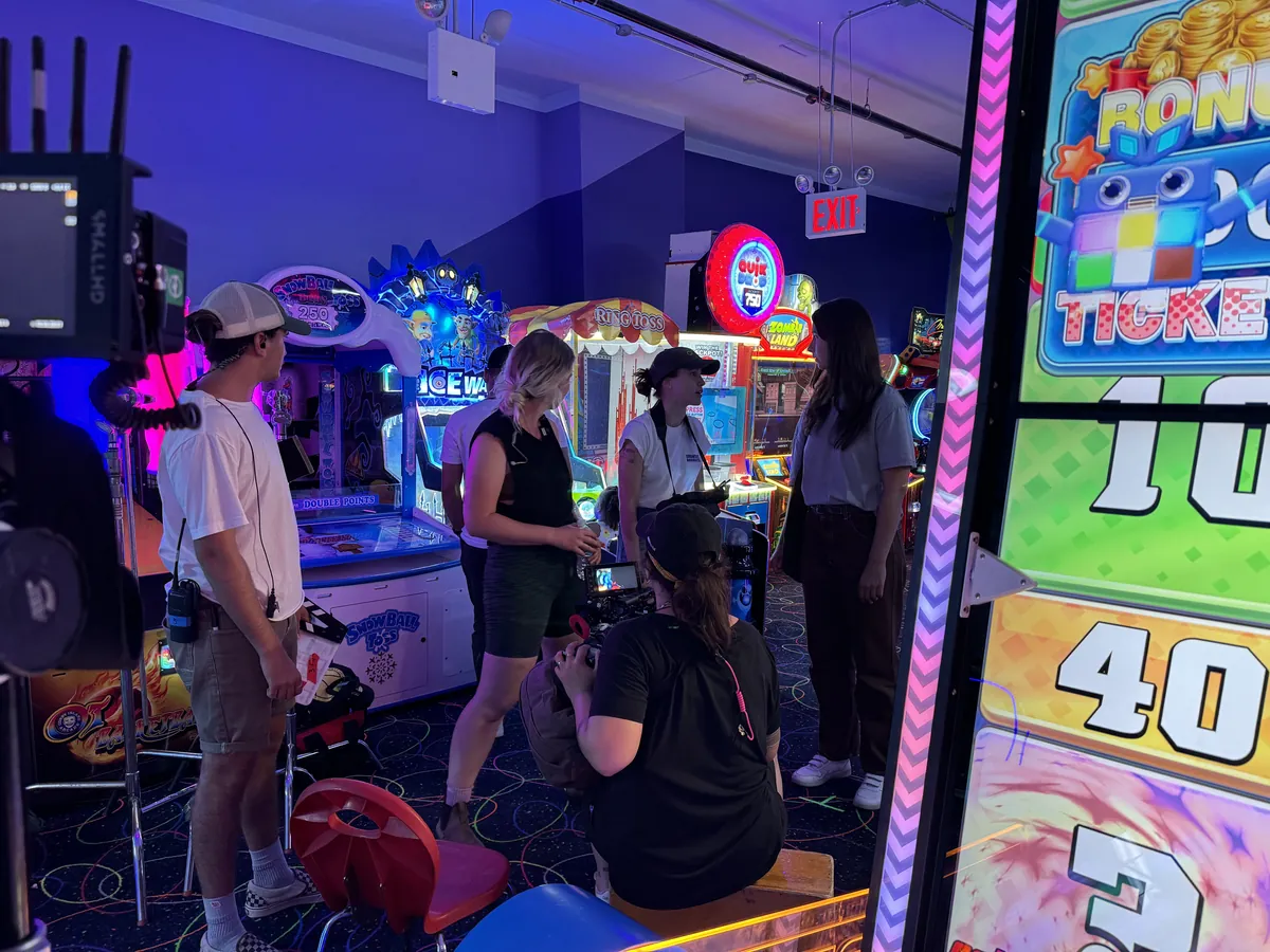 Behind the scenes — filming at Coney Island